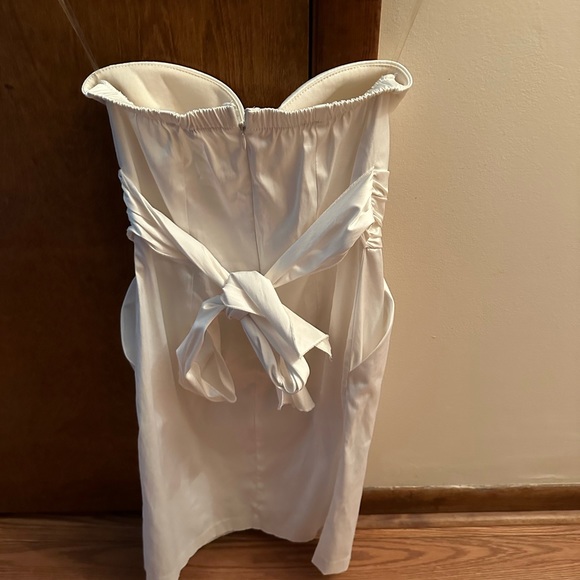 White Strapless Formal Dress - Picture 6 of 7